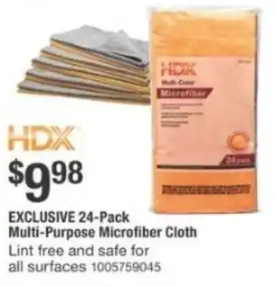 The Home Depot HDX Multi-purpose microfiber cloth offer