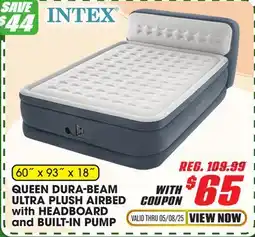 Big 5 Intex Queen 18 Dura-Beam Ultra Plush Airbed with Headboard and Built-In Pump offer