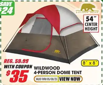 Big 5 Golden Bear Wildwood 4-Person Dome Tent offer