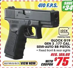 Big 5 Umarex Glock G19 Gen 3 .177 Caliber Semi-Auto BB Pistol offer
