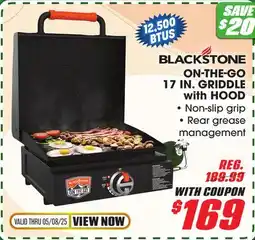 Big 5 Blackstone On The Go 17 Griddle with Hood offer