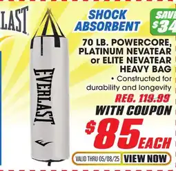 Big 5 Everlast Elite Nevatear Heavy Bag 70 lbs offer