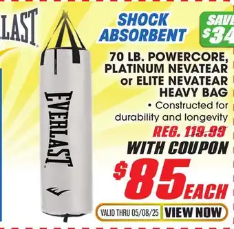 Big 5 Everlast Elite Nevatear Heavy Bag 70 lbs offer