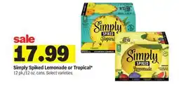 Meijer Simply Spiked Lemonade or Tropical offer