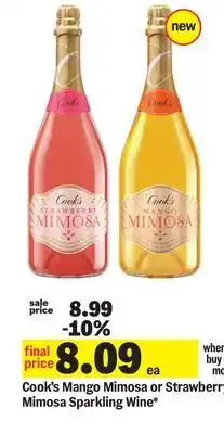 Meijer Cook's Mango Mimosa or Strawberry Mimosa Sparkling Wine offer