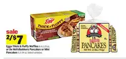 Meijer Eggo Thick & Fluffy Waffles 8.4-11.6 oz. or De Wafelbakkers Pancakes or Mini Pancakes 5.2-24 oz offer