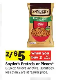 Meijer Snyder's Pretzels or Pieces offer