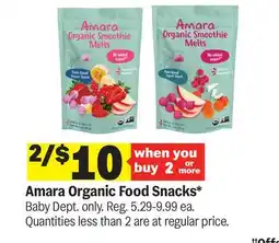 Meijer Amara Organic Food Snacks offer