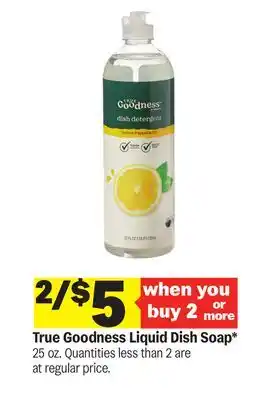 Meijer True Goodness Liquid Dish Soap offer