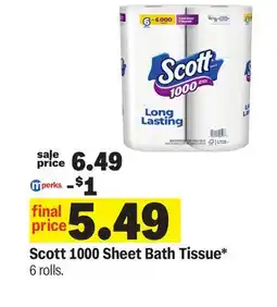 Meijer Scott 1000 Sheet Bath Tissue offer