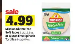 Meijer Mission Gluten Free Soft Tacos 6 ct./12.6 oz. or Gluten Free Spinach Tortillas 6 ct./10.5 oz offer