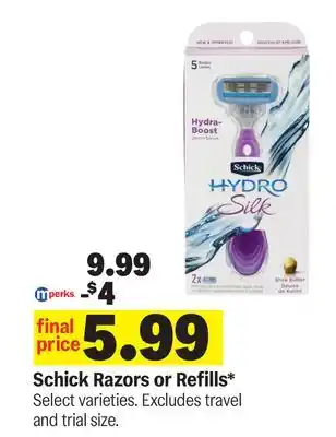 Meijer Schick Razors or Refills offer