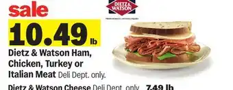 Meijer Dietz & Watson Ham, Chicken, Turkey or Italian Meat offer