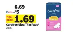Meijer Carefree Ultra Thin Pads offer