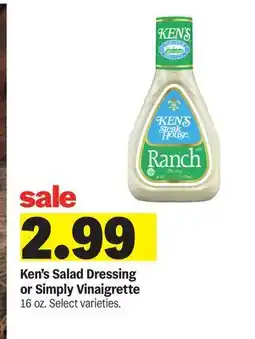 Meijer Ken's Salad Dressing or Simply Vinaigrette offer