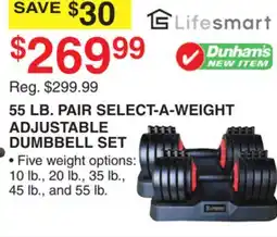 Dunham's Sports LIFESMART SELECT-A-WEIGHT ADJUSTABLE DUMBBELL SET offer