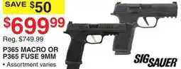 Dunham's Sports SIG SAUER P365 MACRO OR P365 FUSE 9MM offer