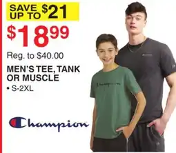 Dunham's Sports CHAMPION MEN'S TEE, TANK OR MUSCLE offer