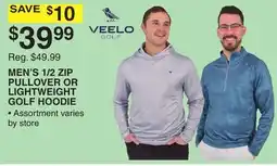 Dunham's Sports VEELO GOLF MEN'S 1/2 ZIP PULLOVER OR LIGHTWEIGHT GOLF HOODIE offer