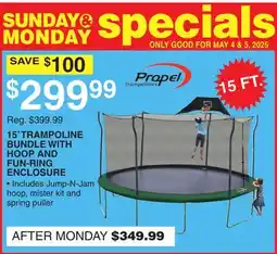 Dunham's Sports 15' TRAMPOLINE BUNDLE WITH HOOP AND FUN-RING ENCLOSURE offer