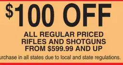 Dunham's Sports RIFLES AND SHOTGUNS offer