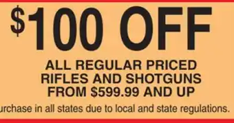 Dunham's Sports RIFLES AND SHOTGUNS offer