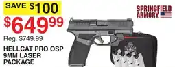 Dunham's Sports SPRINGFIELD ARMORY HELLCAT PRO OSP 9MM LASER PACKAGE offer