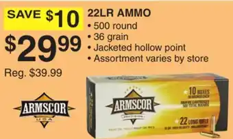 Dunham's Sports ARMSCOR 22LR AMMO offer