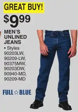 Dunham's Sports FULL BLUE MEN'S UNLINED JEANS offer