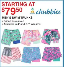 Dunham's Sports CHUBBIES MEN'S SWIM TRUNKS offer