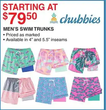 Dunham's Sports CHUBBIES MEN'S SWIM TRUNKS offer