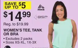 Dunham's Sports WOMEN'S TEE, TANK OR BRA offer