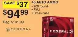 Dunham's Sports FEDERAL 45 AUTO AMMO offer