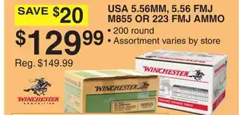 Dunham's Sports USA 5.56MM, 5.56 FMJ M855 OR 223 FMJ AMMO offer