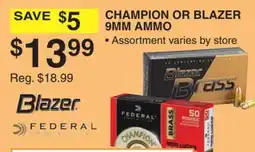 Dunham's Sports CHAMPION OR BLAZER 9MM AMMO offer