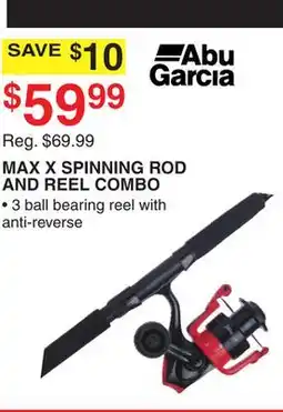 Dunham's Sports ABU GARCIA MAX X SPINNING ROD AND REEL COMBO offer