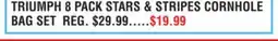 Dunham's Sports TRIUMPH 8 PACK STARS & STRIPES CORNHOLE BAG SET offer