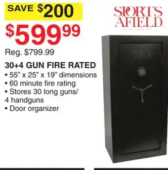 Dunham's Sports SPORTS AFIELD 30+4 GUN FIRE RATED offer