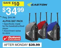 Dunham's Sports EASTON ALPHA BAT PACK offer