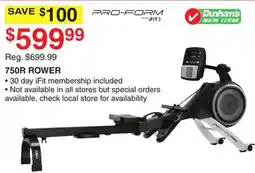 Dunham's Sports PRO-FORM 750R ROWER offer