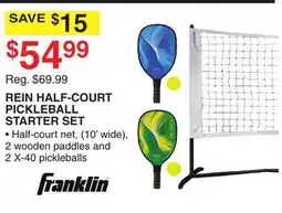 Dunham's Sports FRANKLIN REIN HALF-COURT PICKLEBALL STARTER SET offer