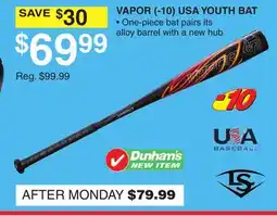 Dunham's Sports VAPOR (- 10) USA YOUTH BAT offer