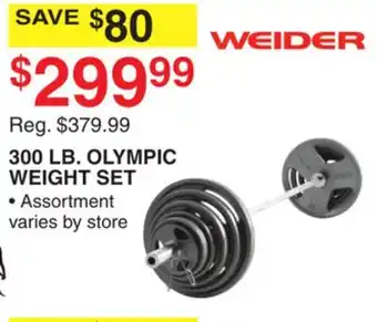 Dunham's Sports WEIDER 300 LB. OLYMPIC WEIGHT SET offer