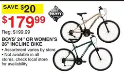 Dunham's Sports HUFFY BOYS' 24 OR WOMEN'S 26 INCLINE BIKE offer