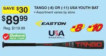 Dunham's Sports TANGO (8) OR (- 11) USA YOUTH BAT offer