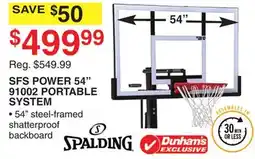 Dunham's Sports SPALDING SFS POWER 54 91002 PORTABLE SYSTEM offer