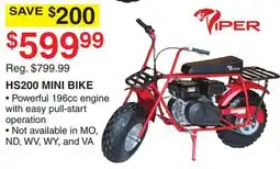 Dunham's Sports VIPER HS200 MINI BIKE offer
