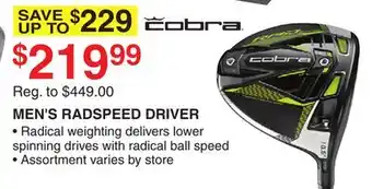 Dunham's Sports COBRA MEN'S RADSPEED DRIVER offer