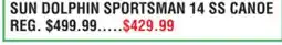 Dunham's Sports SUN DOLPHIN SPORTSMAN 14 SS CANOE offer