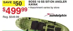 Dunham's Sports SUNDOLPHIN BOSS 10 SS SIT-ON ANGLER KAYAK offer